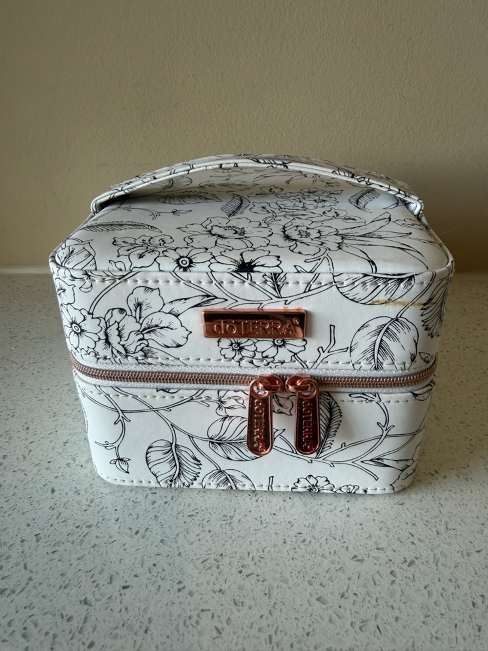 Doterra White Floral essential oil and roller ball Case with Rose Gold Hardware